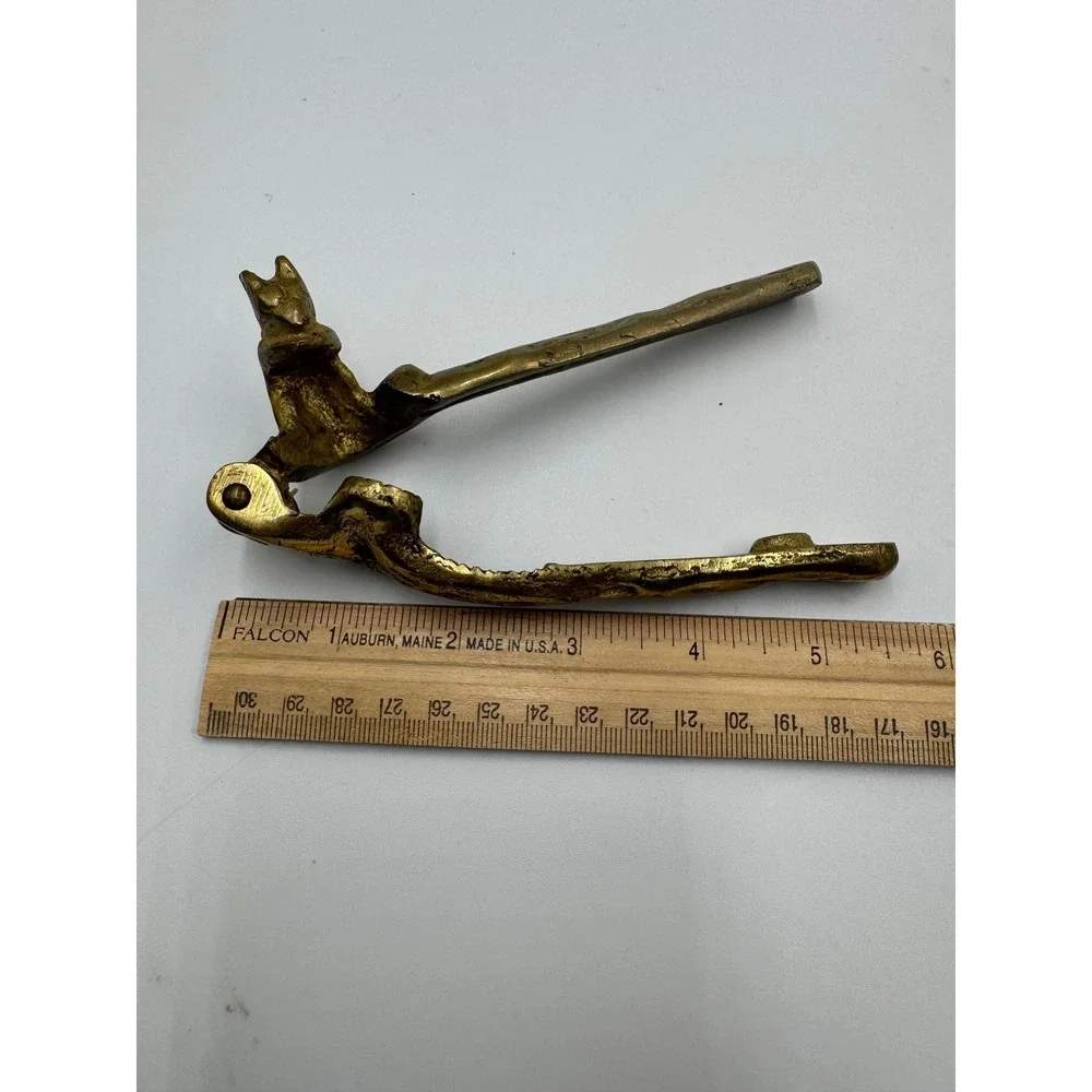 Andrea by Sadek Vintage Brass Squirrel Nutcracker Made in Japan 6 Inch Gold